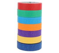 Homoyoyo 7 Rolls Colored Masking Tape Self-adhesive Sticky Paper Tape Tear No Residue for Painting Decorating Crafts and Home Use
