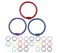 Homoyoyo 70pcs Metal Binder Rings Book Ring Keychain Circle with Open and Close Design for Flashcards Crafting Projects Random Color