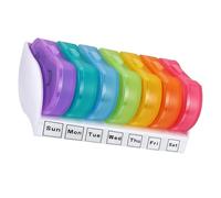Homoyoyo 7pcs Compact Pill Box with Semi- Cover and Impact Resistance, Made of Sturdy Pp Material, Featuring 2 Compartments for Convenient Medicine Storage a Portable Travel Medicine