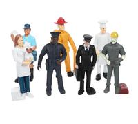 Homoyoyo 7pcs Human Figurine People Standing Figurine Toys Pilot Postman Baker Mailman Policeman Construction Worker Models for Miniature Scenes