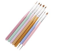 Homoyoyo 7Pcs Nail Art Brushes Dual Ended Nail Gel Painting Pens for Professional DIY Designs Easy Hold for Patterns Flowers for Home Manicure