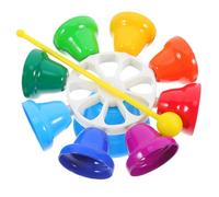 Homoyoyo 8-tone Hand Bell Set Early Educational Teaching Aid Colorful Octave Sound Handbells for Kindergarten Children Music Learning and Percussion Activities