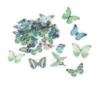 Homoyoyo 80pcs Butterfly Scrapbooking Stickers Waterproof Pet Material Decorative Journal Decals for DIY Crafts and Planner Decoration, Vintage Green Design, 2 Packs