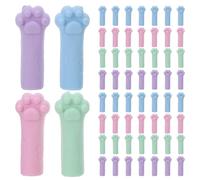 Homoyoyo 80pcs Cat Paw Pencil Topper Erasers Set in Pastel Colors Soft Eraser Caps for Pencils Classroom Rewards and School Supplies Cute Head Protectors for Students