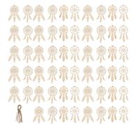 Homoyoyo 80Pcs Wooden Dream Catcher Craft Kit with Hanging Ornaments, DIY Wood Dreamcatcher Supplies for Home Decoration, Valentines Day and Wedding Party Pendants