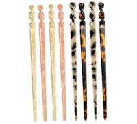 Homoyoyo 8Pcs Acetate Hair Sticks for Long Hair Vintage Tortoise Shell Bun Holders for Women for Daily Use Weddings and Special Occasions