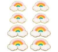 Homoyoyo 8pcs Chenille Rainbow Embroidered Clothes Applique Multipurpose Clothing Appliques Decorative Fashionable DIY Works Cover Broken Holes and Decorate Clothes and Hats