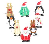 Homoyoyo 8pcs Christmas Wind Up for Safe Santa Claus Snowman Elk Penguin Clockwork Figures Compact Handheld Party Gifts Fun Xmas
