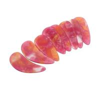 Homoyoyo 8pcs Dual-sided Guzheng Nail Picks Set, Large Fire-red Plastic Artificial Nails for Guzheng Beginners and Professional Performance, Reusable Finger Picks for Practice and Concerts