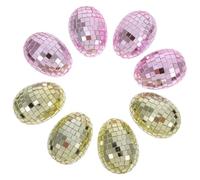 Homoyoyo 8pcs Easter Hanging Mirror Disco Ball Glass Eggs Multi-color Reflective Mini Decorative Balls for Tree Ornaments Spring Holiday Party Home Décor Random Color