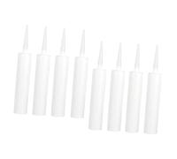 Homoyoyo 8pcs Empty Plastic Cartridge for Caulking Tubes White Sealant Refillable Tubes for Bathroom and Home Repair