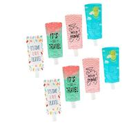 Homoyoyo 8pcs Foldable Travel Lotion Bottles 100ml Leakproof Squeezable Shampoo Containers Refillable Toiletry Bags for Tsa Airport Security