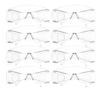Homoyoyo 8Pcs PC Material Safety Goggles Lightweight Dustproof Protective Eyewear for Work Construction Lab Use Impact and Scratch Resistance