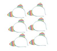 Homoyoyo 8Pcs Rainbow Cat Ears Headband for Glitter Sparkly Hair Hoop for Halloween Birthday Party Carnival Daily Wear Eye-catching Costume Accessory