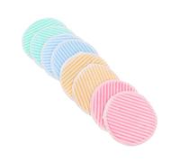 Homoyoyo 8pcs Reusable Bamboo Makeup Remover Pads Double Layer Crystal Soft Face Wash Pads Soft Cleansing Puff for Skin Types with Stripes Suitable for Daily Skincare and Beauty Removal