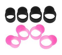 Homoyoyo 8pcs Silicone Drumstick Covers Finger Picks Set for Handpan and Tongue Drum, Noise Reduction Drum Mute Tips, Drummer Accessories for Precise Control and Silent Practice in Pink
