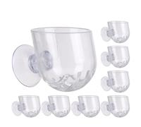 Homoyoyo 8Pcs Small Oval Acrylic Wall Hanging Planters with Suction Cups for Aquarium Decoration, Hydroponic Fish Tank Plant Holders for Aquatic Plants Cultivation and Fish Feeding