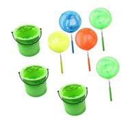 Homoyoyo 8pcs Telescopic Butterfly Nets and Foldable Fish Buckets Set Retractable Insect Catching Nets and 3 Buckets Outdoor Nature Exploration for Boys and Random Color