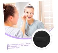 Homoyoyo 8pcs Ultra Thin Black PU Leather Makeup Foundation for Loose Powder Womens Cosmetics Tools Lightweight Soft Velvet Replacement Sponges for Go Touch Ups