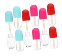 Homoyoyo 9 Pcs Compact Empty Lip Gloss Tubes for DIY Lip Balm and Lipstick Safe Material Refillable Container Portable Travel with Random Colors Random Color