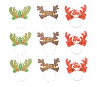 Homoyoyo 9Pcs Christmas Antler Headbands Lightweight Costume Party Prop Reindeer Hair Hoops Comfortable Non Deformable for Xmas Photo Booth Cosplay and Festive Celebration