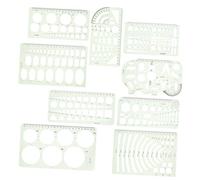 Homoyoyo 9pcs Geometric Drawing Templates Sturdy Plastic Circle and Oval Stencils for Painting and Measuring Portable Design with Multiple for Artists Office School Supplies
