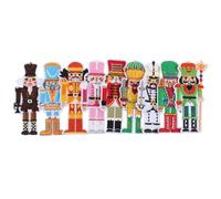 Homoyoyo 9pcs Nutcracker Soldier Iron on Embroidered Patches for Clothes Hats Fabric Appliques Christmas Sew-on Party Decoration Set