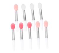 Homoyoyo 9pcs Portable Silicone Lip Brush Lightweight Lipstick Applicator Makeup Tool for Precise Application Soft Flexible Heads in Pink Transparent Watermelon Red Makeup Lovers