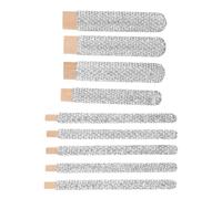 Homoyoyo 9pcs Rhinestone Embellished Wooden Makeup Brush Handles for DIY Cosmetic Brushes Vintage Hand-carved Design Washable Boho Style Suitable for Powder Eyeshadow Foundation