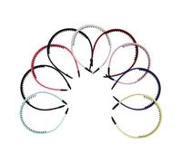 Homoyoyo 9pcs Toothed Hairpin Teeth Comb Headband for Girls Women Fabric Hair Hoop Non-slip Daily Wear