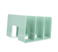 Homoyoyo Acrylic Bookend Desktop Organizer with Compartments Modern Office Shelf Book Stopper for Home School Library Securely Holds Books Magazines and Directories