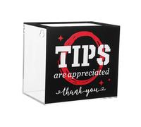 Homoyoyo Acrylic Tip Jar Cash Box with Slot Compact Transparent Donation Collection Container for Charity Raffle and Tips Storage in Bars Cafes Restaurants