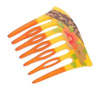 Homoyoyo Acrylic U-shape Hair Comb with Vintage Peony Floral Pattern, 7-tooth Retro Side Comb for Women, Gentle the Scalp and Efficient Styling, for Birthday and Hanfu Outfits