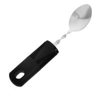 Homoyoyo Adaptive Bendable Stainless Steel Spoon with Weighted Non Slip Rubber Handle Tremor Rehabilitation Utensil for Elderly and Disabled Adults Easy Clean Eating Aid for Arthritic Hands