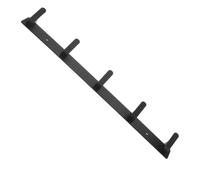 Homoyoyo Adhesive Wall Hooks 5 Hook Black Aluminum for Kitchen Entryway | Punch Free Wall Mount, Strong Hold on Smooth Surfaces, Repeat Use, for Rags and Cleaning Brushes