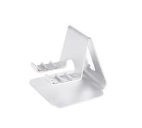 Homoyoyo Adjustable Aluminium Alloy Mobile Phone Stand with Three-angle Rotation and Anti-slip Silicone Pads Metal Base Bracket for Desk Use Compatible with Smartphones and Tablets Silver