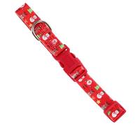 Homoyoyo Adjustable Christmas Dog Collar for Small Puppies Soft Durable Festive Pet Collar with Quick Release Buckle Decorative Red Snowman Design for Parties and Outdoor Use