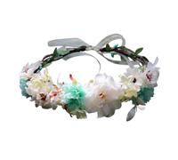 Homoyoyo Adjustable Floral Headband for Realistic Blooming Flowers Elegant Wedding Hairband and Party Garland for Brides Birthday Costume and Holiday Accessories Random Color