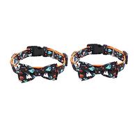 Homoyoyo Adjustable Halloween Dog Collar for Small Pets - Ghost Pattern Design - Perfect for Cats and Dogs Ideal for Halloween Cosplay and Dress Up Black Size Large