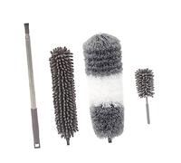 Homoyoyo Adjustable Telescopic Microfiber Duster Brush for Home Dust Removal Extendable Handle for Ceiling Furniture Car Cleaning Reusable and Washable Dust Sweeper with Dual Chenille Heads
