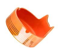 Homoyoyo Adorable Cat Shape Ceramic Ashtray Compact Japanese Style for Home and Office Smooth Surface Easy to Clean Decorative Ash Tray in Elegant Orange