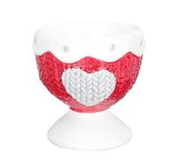 Homoyoyo Adorable Ceramic Egg Holder Embossed Patterned Egg Rack for Breakfast Food Grade Durable High Temperature Resistant present for Home Decor and Special Occasions