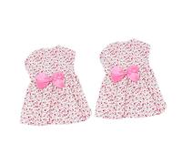 Homoyoyo Adorable Pink Puppy Dog Tutu Dress - Floral Sundress with Bowknot for Small Breeds Like Chihuahua - Shih Tzu & Yorkshire Terriers Perfect for Weddings & Special Occasions