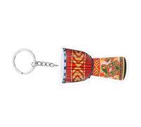 Homoyoyo African Drum Keychain Decorative Acrylic and Iron Material Key Chain Accessory for Bags Withstand Daily Wear and Tear Stylish Music Keyring