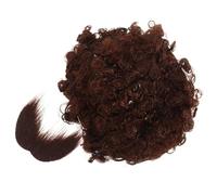 Homoyoyo Afro Wig and Fake Mustache Set Brown Curly Costume Wig with Pirate Beard Prop for Party Dress-up and Halloween Cosplay Accessories One Size