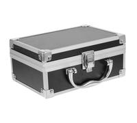 Homoyoyo Aluminum Alloy Makeup Case Portable Cosmetic Organizer Briefcase for Instrument Storage Small Black Tool Box with Stylish Design