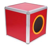Homoyoyo Aluminum Edge Raffle Box 30Cm Red - Metal Donation and Ballot Ticket Box for Party Fundraising, Lucky Dip Prize Draw Container with Slot for Charity Events