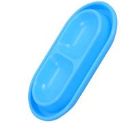 Homoyoyo Anti-ant Double Cat Food Bowls with Water Barrier Shallow Pet Feeding Dish for Small and Medium Dogs and Cats Blue Small Dual Bowl for Outdoor Use