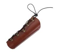Homoyoyo Archery Arm Guard Pu Leather Forearm Wrist Protector Adjustable Brown Bow Hunting Sleeve for Adult Archery Equipment and Protective Arm Guards