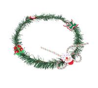 Homoyoyo Artificial Green Christmas Wreath for Front Door and Fireplace Compact Holiday Garland Decor Easy to Hang PVC Vine Ring for Xmas Party and Seasonal Festive Decoration